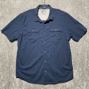 Sierra Designs Button Down Shirt Short Sleeve Outdoor Casual Glue/Gray Men's XL